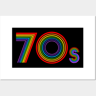 Disco 70s Retro Rainbow Decade Posters and Art